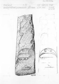 Digital copy of drawing of symbol stone.
