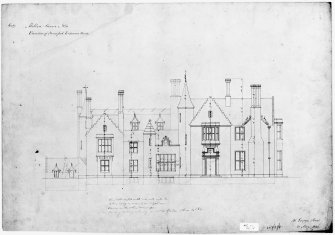 Scanned image of photographic copy of drawing showing elevation of principal entrance front.