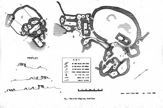 Scanned image of copy of drawing showing plan of village.