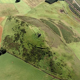 Oblique aerial view of Dunnideer.