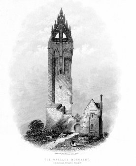 Scanned image of engraving showing general view.
Insc: 'The Wallace Monument'.