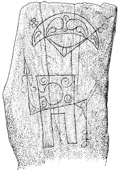 Digital copy of scale drawing of symbol stone.