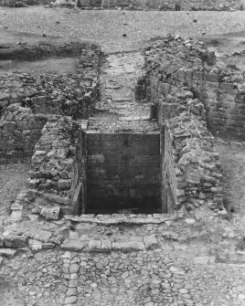 View of the gatehouse pit under excavation by M Apted in 1955.