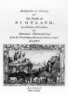 Title page of 'Antiquities & Scenery of the North of Scotland', by Rev. C Cordiner, 1780.