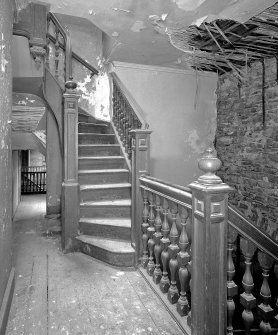 Second floor, main stair, view including stair to attics