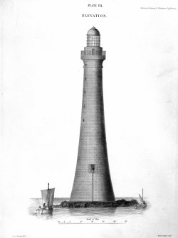 Scanned image of elevation of the lighthouse.