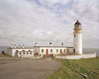 View of Tiumpan Head lighthouse compound, Lewis, from SSW