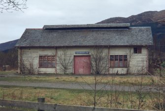 View of engine shed, with "Chisholm" over the door.