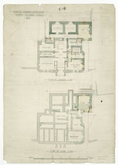 Plans of ground and sunk floors with proposed alterations.