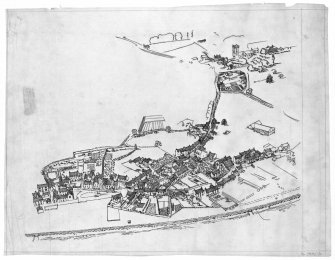 Photographic copy of aerial perspective showing layout of burgh of Culross.