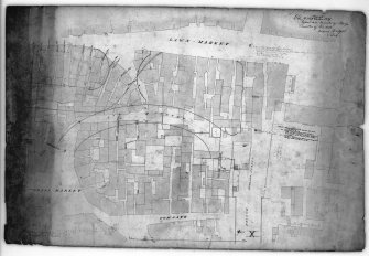 Scanned copy of plan of area showing Victoria Street (Bow Street) as to be altered