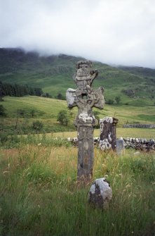 View of carved cross.