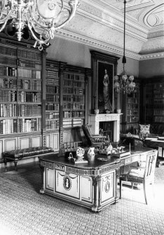 View of library at Haddo House, Aberdeenshire.