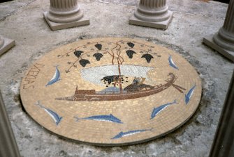 Detail of mosaic floor, based on Ixekias's Dionysius. Grecian Temple, Ardshiel, Skye.