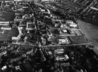 Oblique aerial view centred on Old Aberdeen and the University,looking to the S.