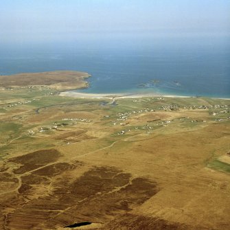 General oblique aerial view of the crofting township, taken from the W.