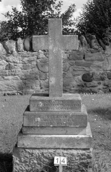 Digital copy of photograph of cross commemorating Annie R Gow, died 1894.  
Survey no. 14
