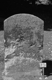 Digital copy of photograph of headstone.  Inscription eroded.
Survey no. 89
