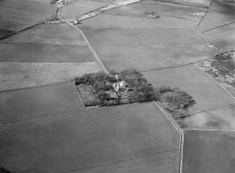 Oblique aerial view centred on Muchalls Castle, looking to the WNW.