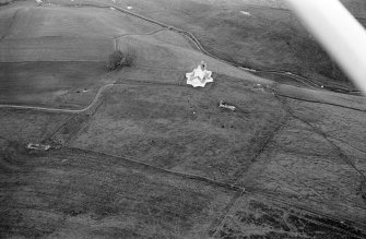 Oblique aerial view centred on Corgarff Castle, looking to the ENE.