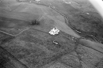 Oblique aerial view centred on Corgarff Castle, looking to the ENE.