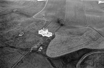 Oblique aerial view centred on Corgarff Castle, looking to the NNW.