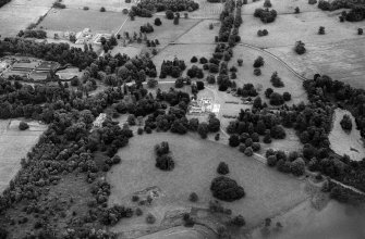 Oblique aerial view centred on Keith Hall and policies, looking to the ENE.