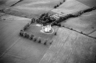 Oblique aerial view centred on Harthill Castle, looking to the ESE.
