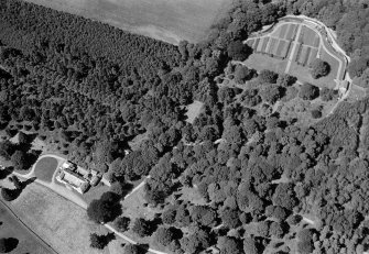 Oblique aerial view centred on Park House and walled garden, looking to the WSW.