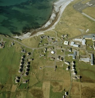 Oblique aerial view centred on Balivanich village, taken from the SSW.