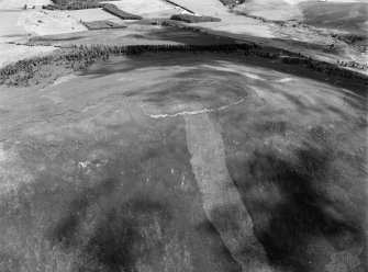 Oblique aerial view of the remains of the fort of Little Conval, looking to the ESE.