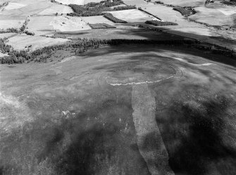 Oblique aerial view of the remains of the fort of Little Conval, looking to the ESE.