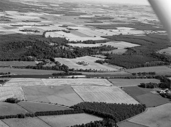 Distant oblique aerial view centred on Balmoral Castle Policies, looking to the S.