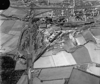 Oblique aerial view centred on the steelworks.