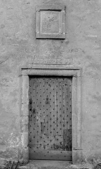 Detail of doorway and panel.