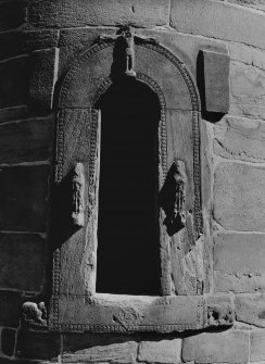 View of tower doorway from W.