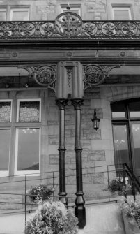 Detail of entrance ironwork.