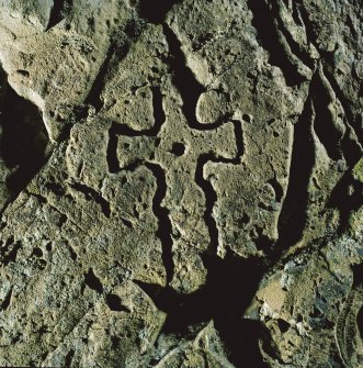Detail of incised cross.