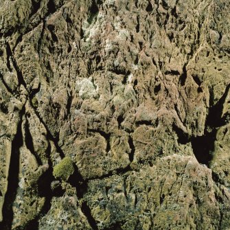 St Ninian's Cave.
Detail of incised cross.