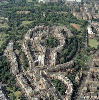 Scanned image oblique aerial view of Park Circus.
