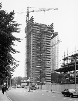Married Quarters, tower block (Block F)
View of building under construction.