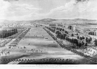 View of Hyde Park and barracks c.1799