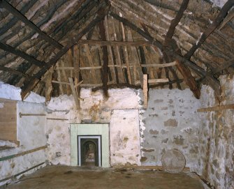 Beaton's Cottage, interior.  View of East end of cottage from West.