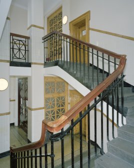 Interior. Ground floor, staircase hall, view from half landing looking up