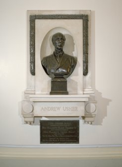 Interior. Ground floor, grand circle foyer, bust of Andrew Usher