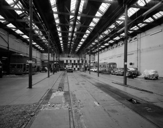 Glasgow Museum of Transport, interior.
View of main hall from North.