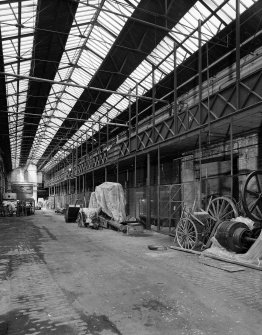 Glasgow Museum of Transport, interior.
View of main stable bay showing walkway from East.