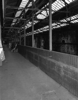 Glasgow Museum of Transport, interior.
View along walkway in stable block from West.