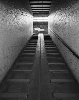 Glasgow Museum of Transport, interior.
View of ramp from ground level position in Stable block.