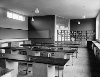Interior.
View of science classroom.
